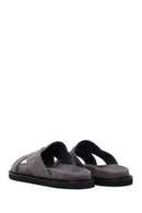 Male Grey Suede Slipper | Derimod