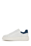 Men's White Lace-up Thick-Sole Leather Sneaker | Derimod