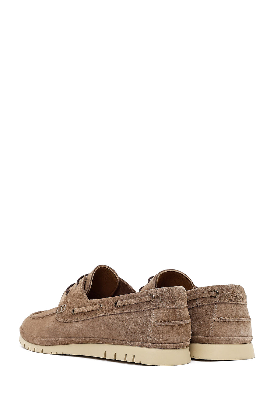Men's Beige Lace-up Suede Leather Casual Shoes