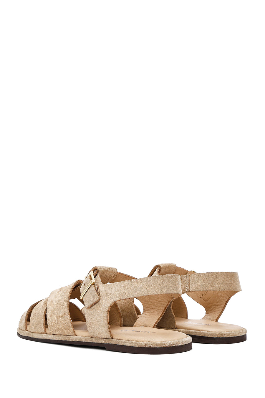 Women's Mink Buckled Suede Leather Sandals