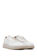 Men's Ecru Leather Sneaker | Derimod