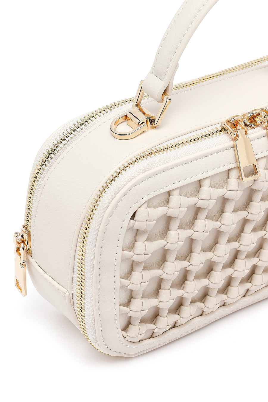 Women's Cream Knitted Crossbody Bag