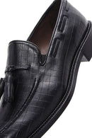 Men's Black Leather Tasseled Classic Loafer | Derimod