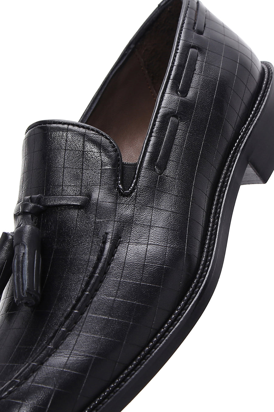 Erkek Siyah Deri Püsküllü Klasik Loafer