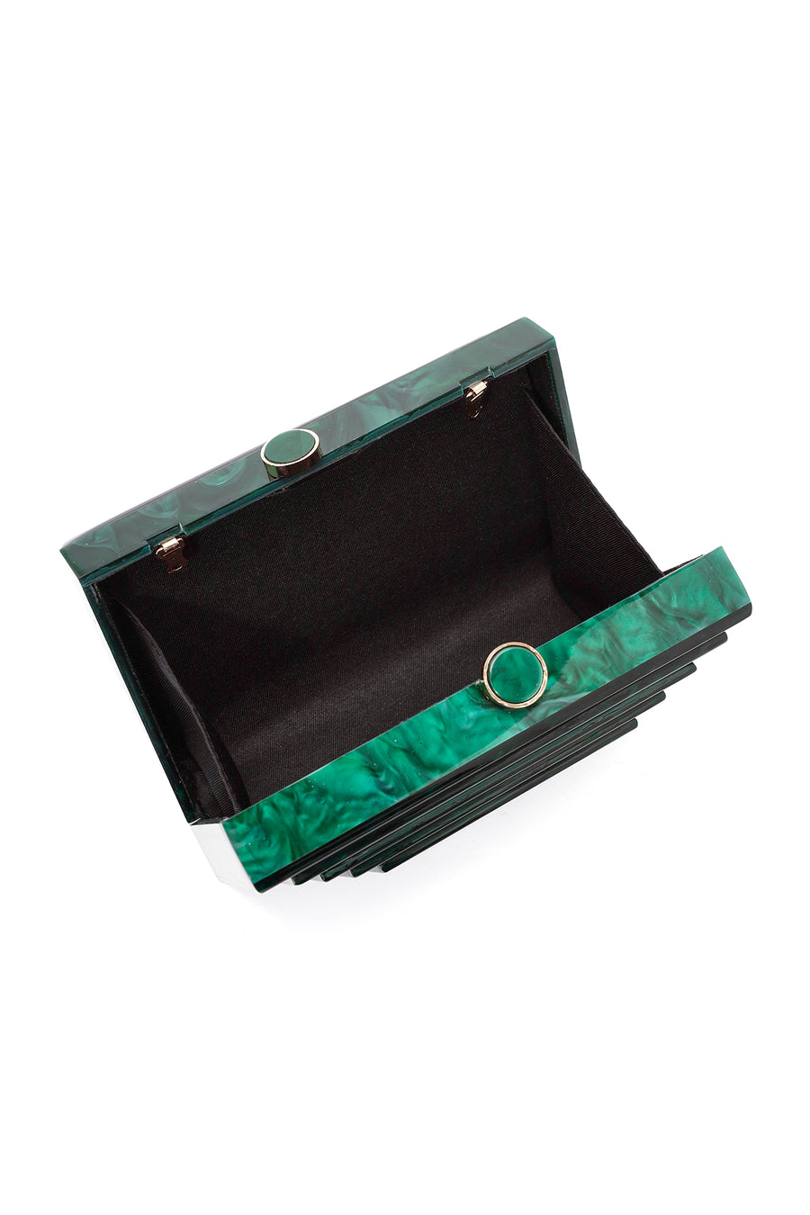 Women's Green Long Chain Strap Mini Box Clutch Bag