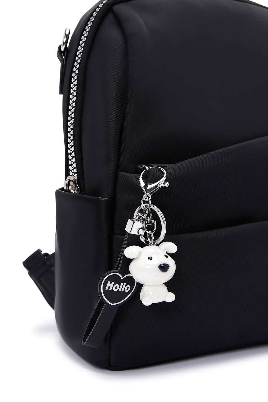 Women's Black Long Strap Backpack