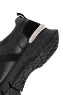 Woman Black Lace-Up Leather Sneaker | Derimod