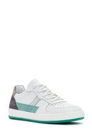 Women's White Lace-Up Leather Sneaker | Derimod