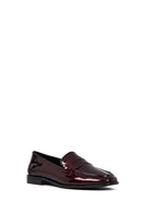 Woman Burgundy Leather Classic Loafer | Derimod
