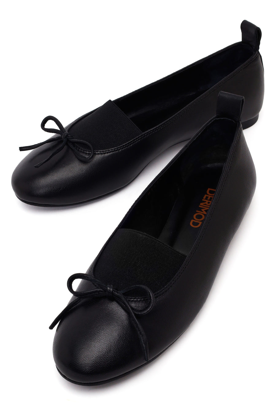 Woman Black Leather Ballet Flat
