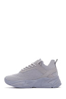 Women's Gray Thick Soled Fabric Sneaker | Derimod