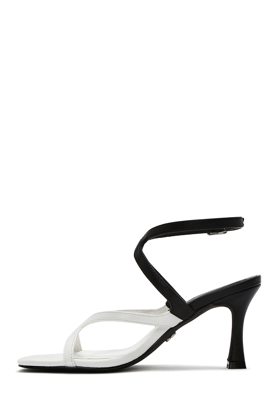 Women's Black Ankle Buckle Thin Heel Sandals