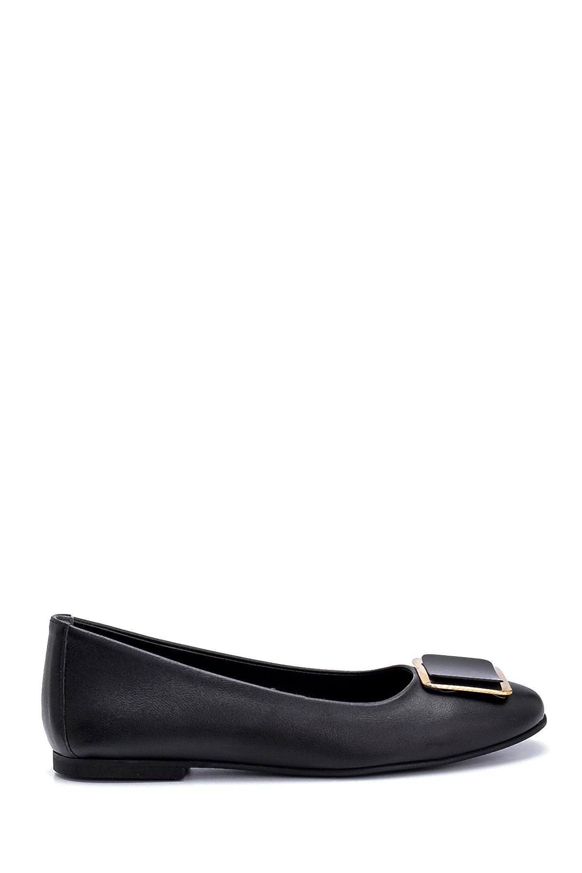 Women's Black Buckle Ballerinas 21SFE402518 | Derimod