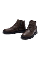 Men's Brown Zippered Leather Casual Boots | Derimod