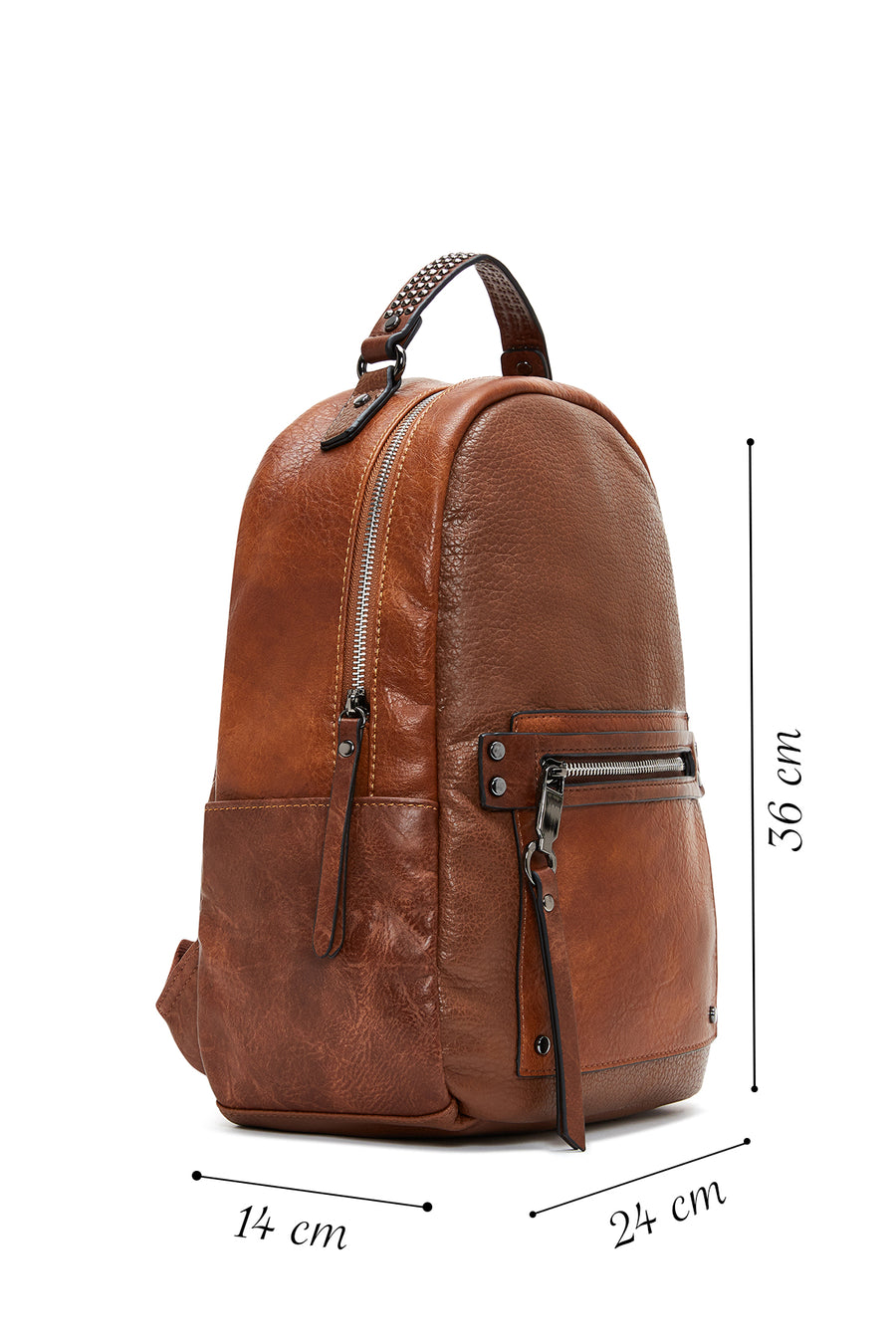 Women's Tan Studded Backpack