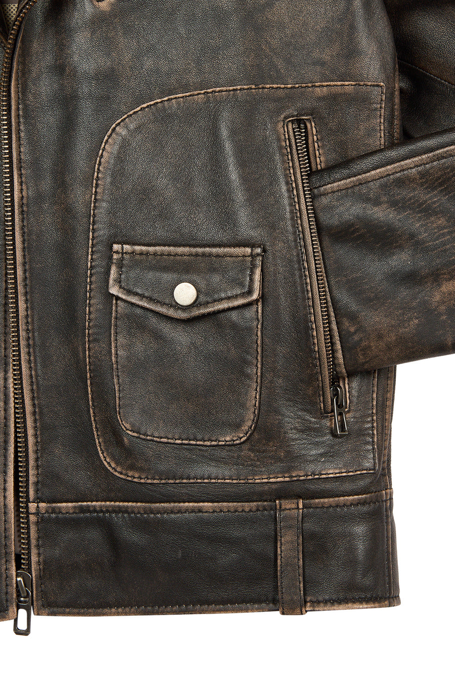 Carter Men's Brown Biker Leather Coat