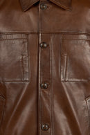 Fabian Male Brown Leather Jacket | Derimod