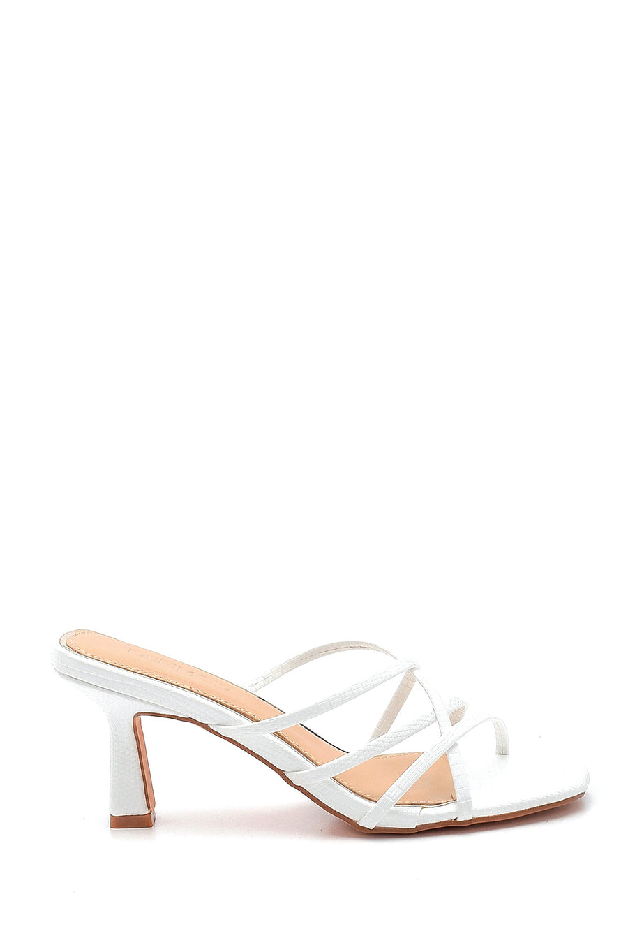 Women's Leather Heeled Slippers 21SFE491826 | Derimod