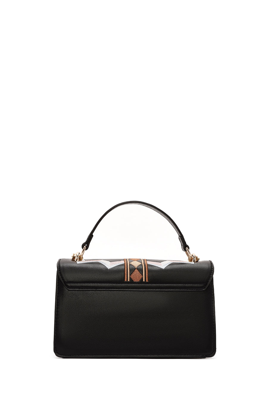 Woman Black Long-Strap Printed Shoulder Bag