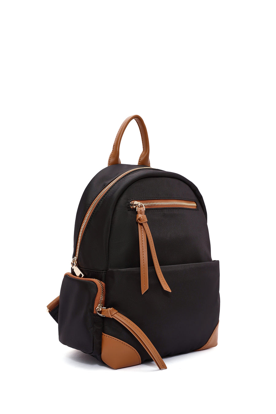 Women's Black Fabric Backpack