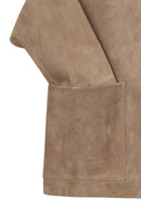 Luna Woman Beige Blazer Suede Jacket | Derimod