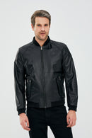 Cavani Men's Black Leather Coat | Derimod