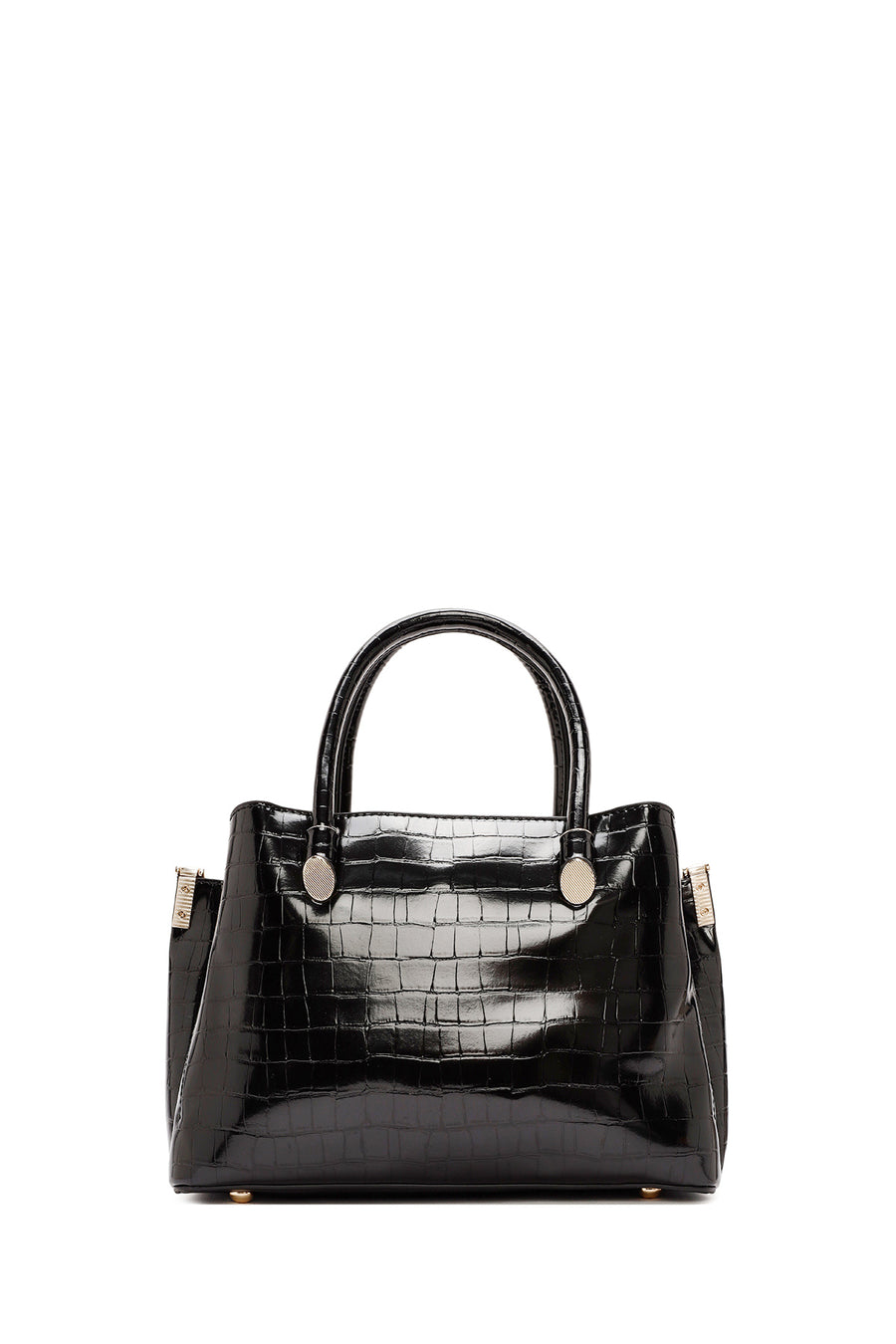 Women's Black Long Strap Crocodile Handbag
