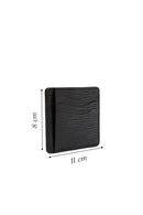 Men's Black Printed Leather Card Holder | Derimod