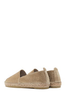 Women's Beige Suede Leather Stone Espadrille | Derimod