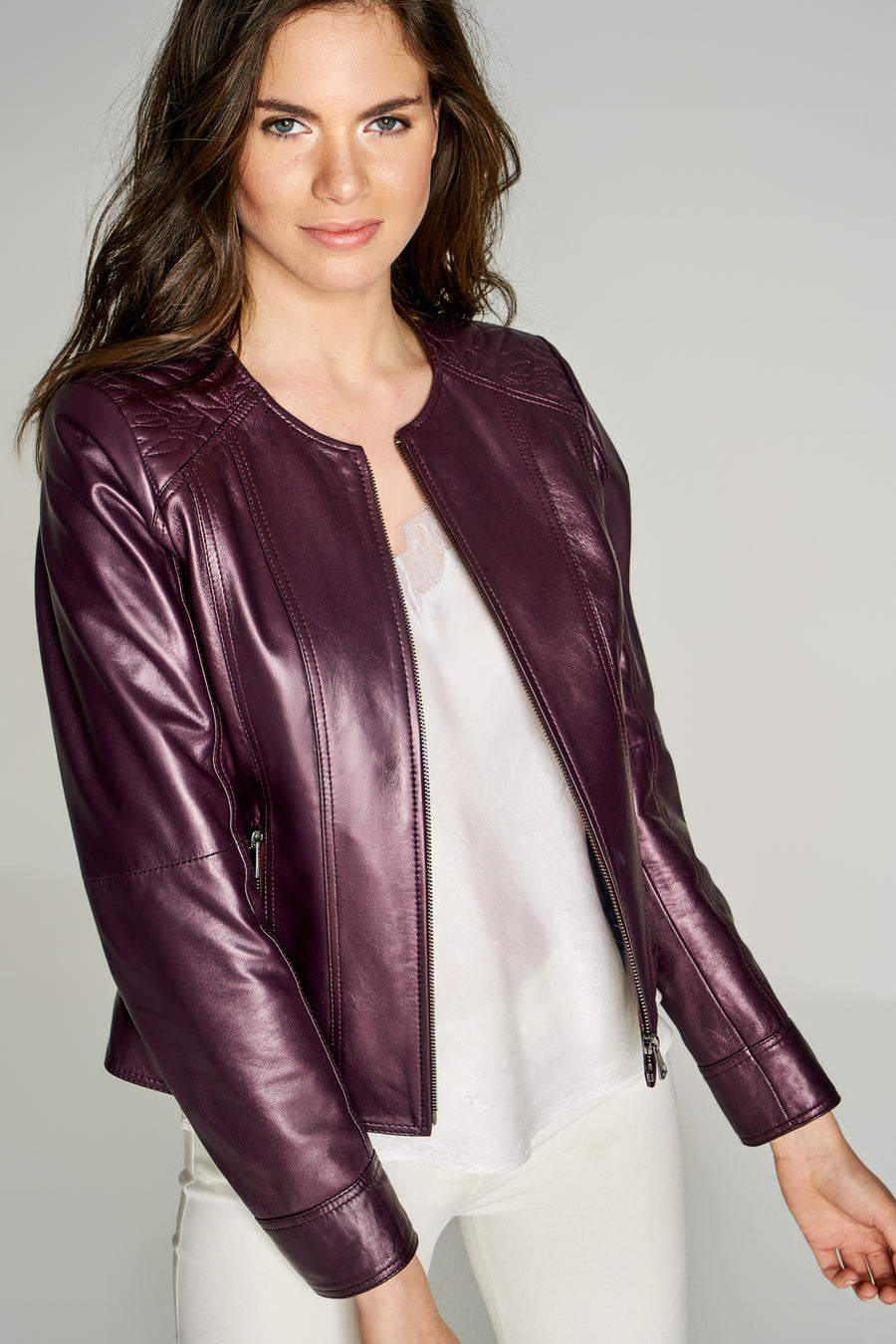 Adela Women's Leather Jacket 18SGE5448PR | Derimod