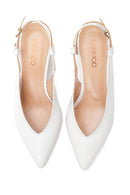 Women's Leather Printed Heeled Shoes | Derimod