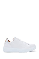 Women's White Lace-Up Leather Sneaker | Derimod