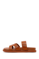 Women's Tan Buckled Slippers | Derimod