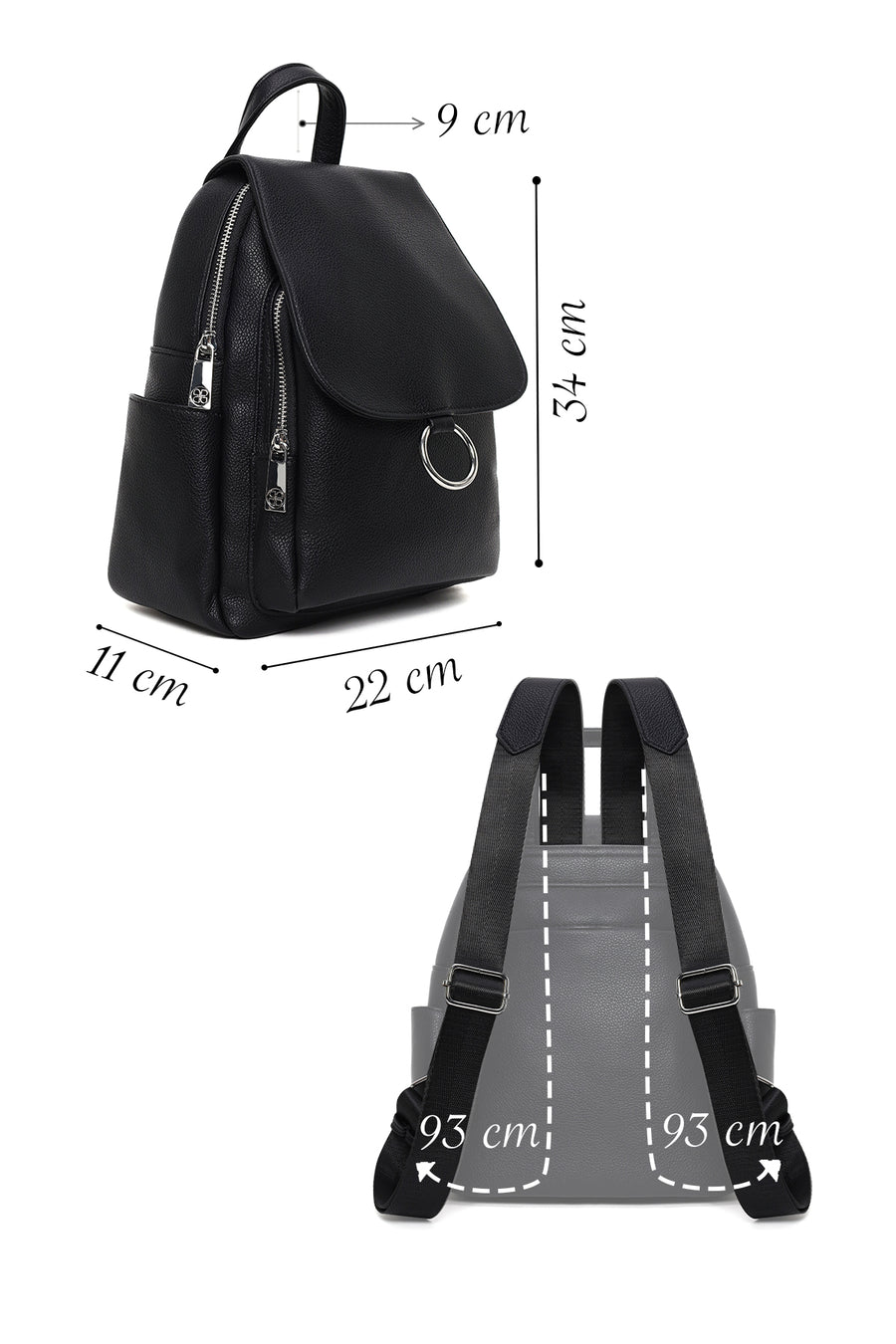 Woman Black Backpack