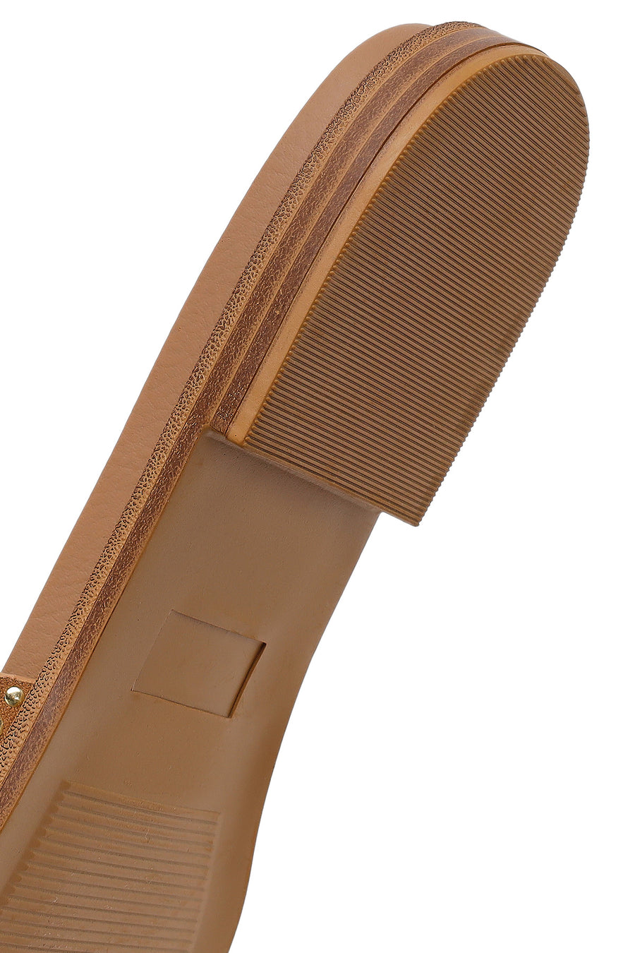 Women's Camel Studded Suede Slippers