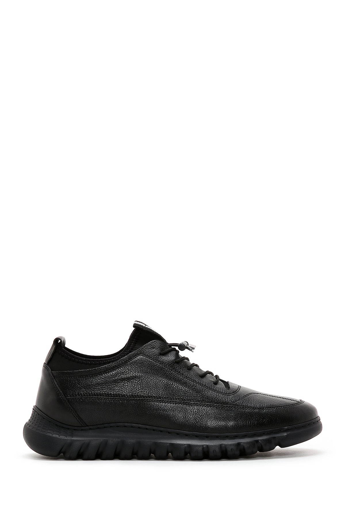 Men's Black Leather Casual Sneaker 23SFD6980FT | Derimod