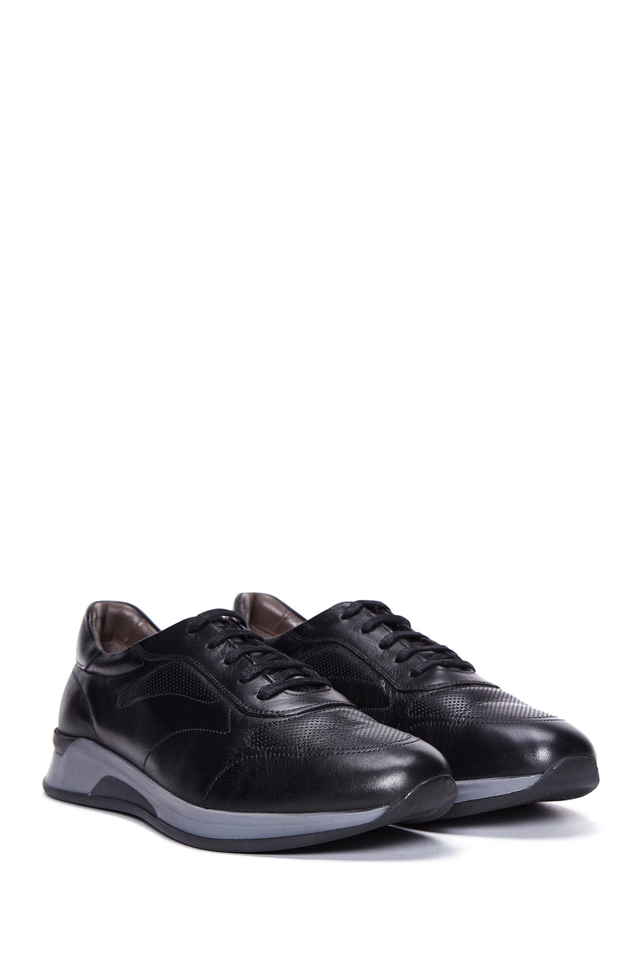 Men's Black Leather Sneaker