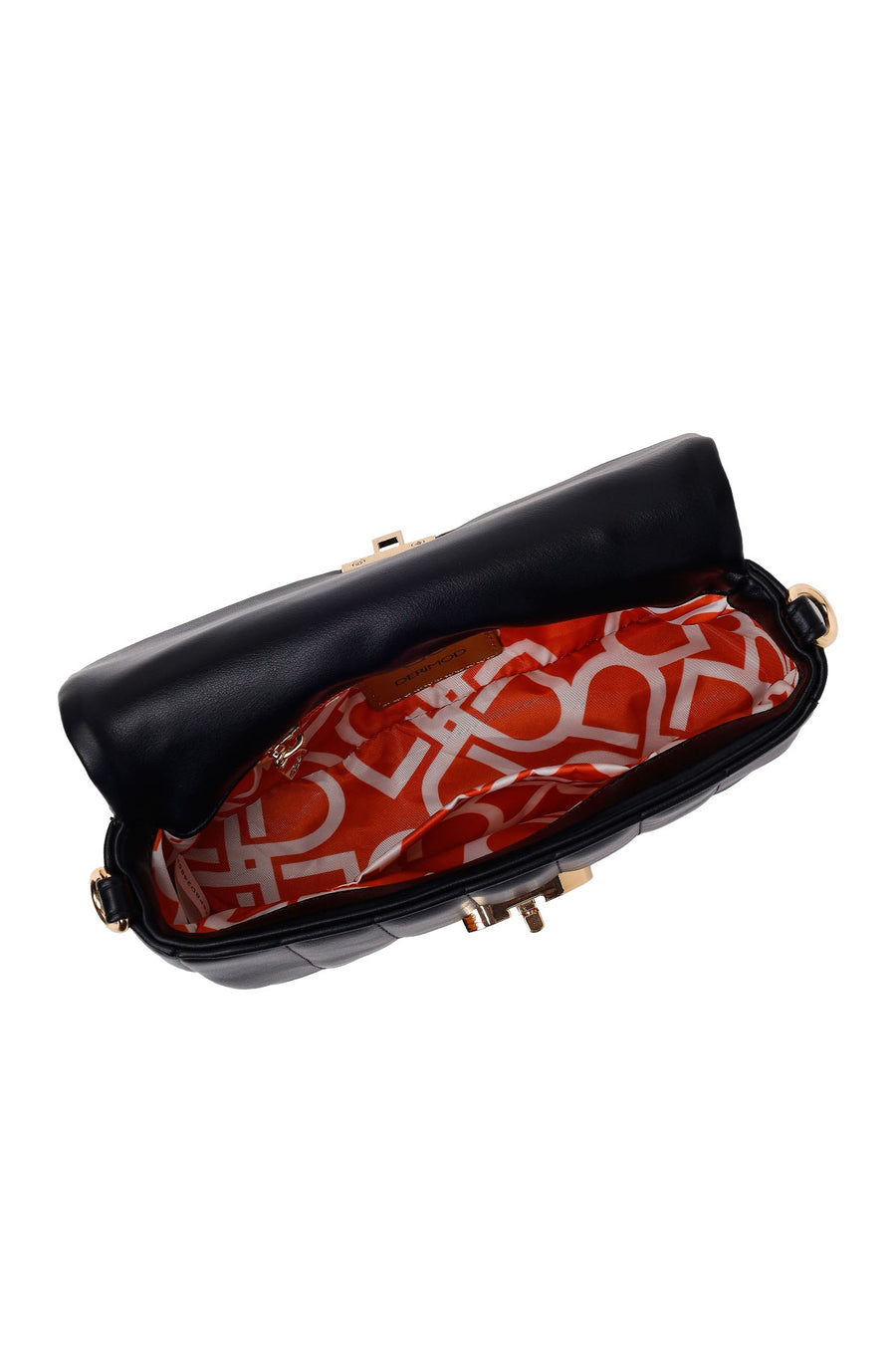 Woman Black Long-Strap Quilted Mini Crossbody Bag