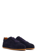 Erkek Lacivert Bağcıklı Süet Deri Sneaker | Derimod