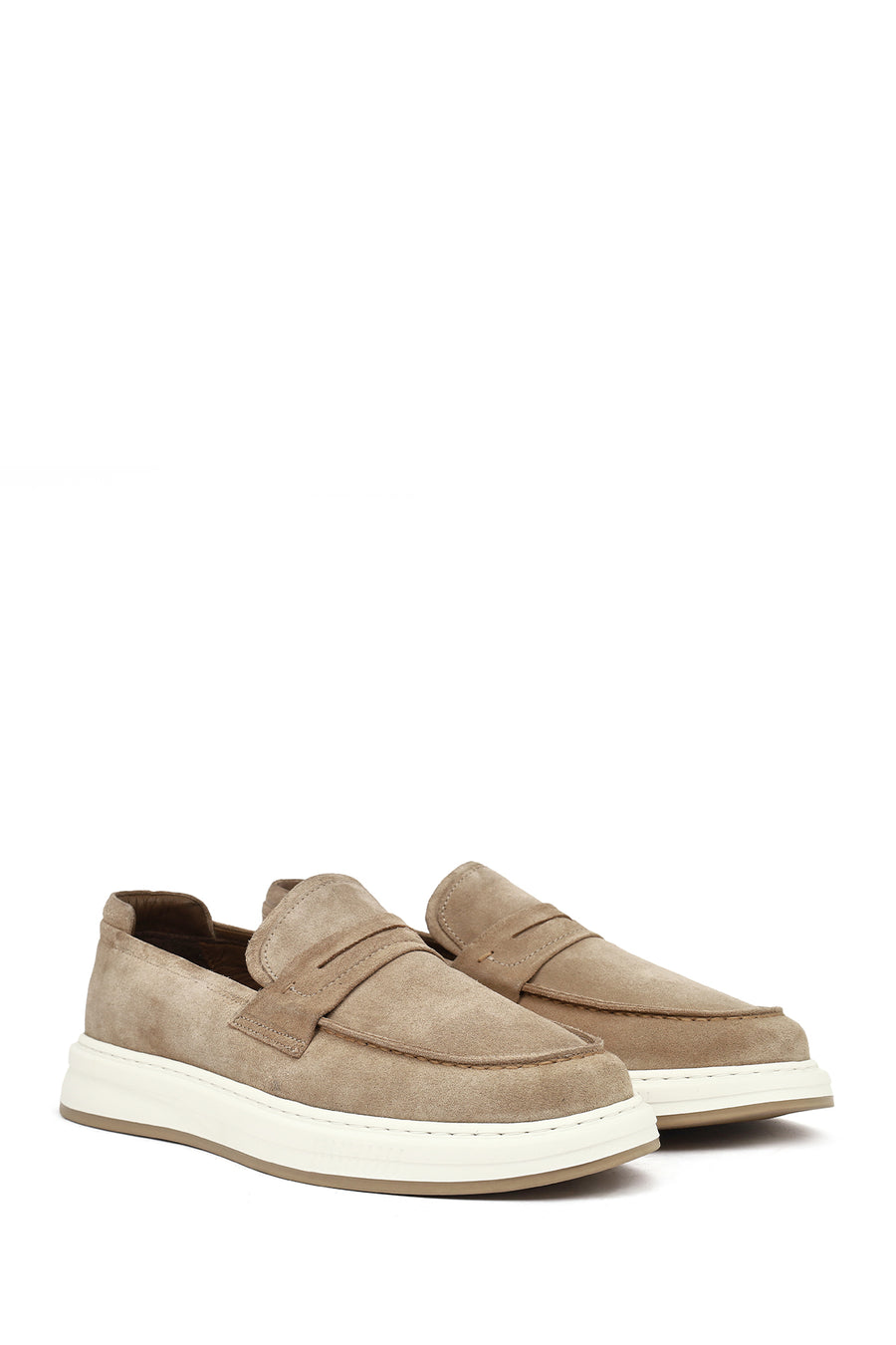 Men's Beige Suede Leather Casual Loafer