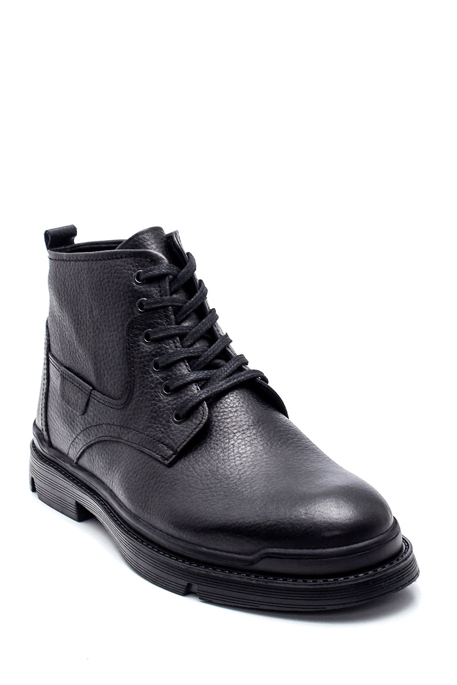 Men's Black Leather Zippered Casual Boots