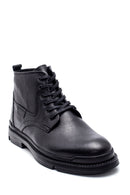 Men's Black Leather Zippered Classic Boots | Derimod