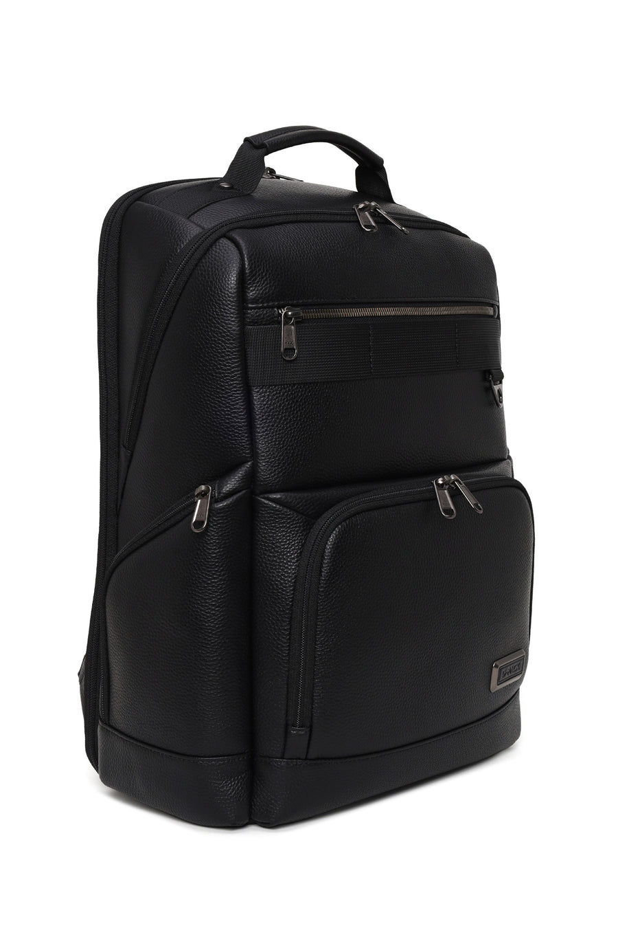 D-Pack Unisex Black Leather Backpack