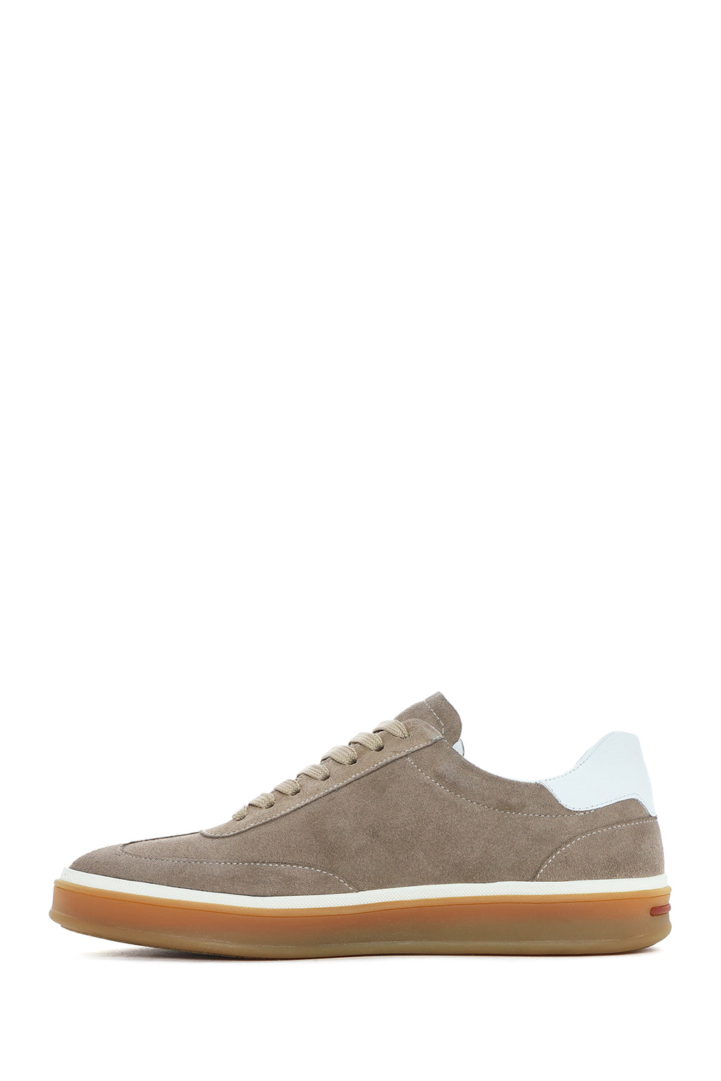 Erkek Bej Bağcıklı Süet Deri Sneaker