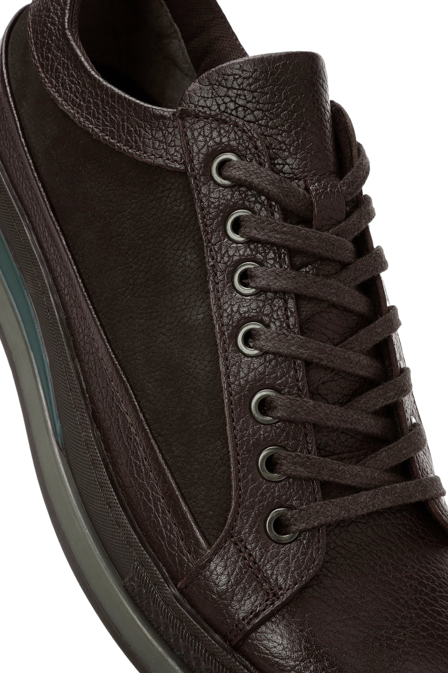 Men's Brown Lace-Up Leather Casual Sneaker
