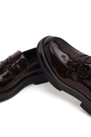 Male Burgundy Chunky-Soled Leather Loafer | Derimod