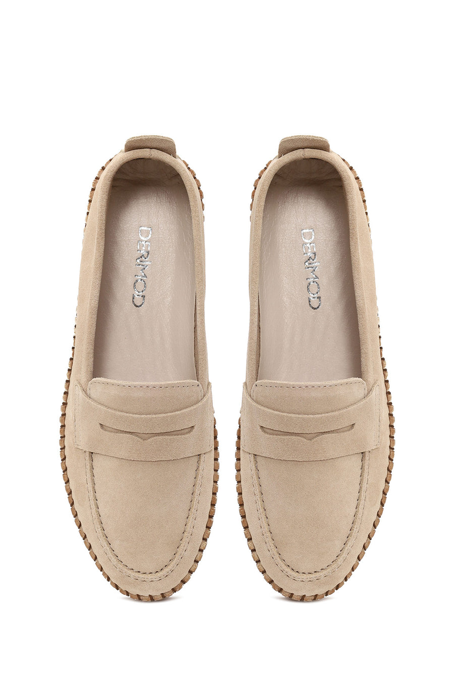 Woman Beige Suede Loafer