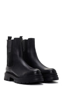 Women's Black Leather Chelsea Boots | Derimod