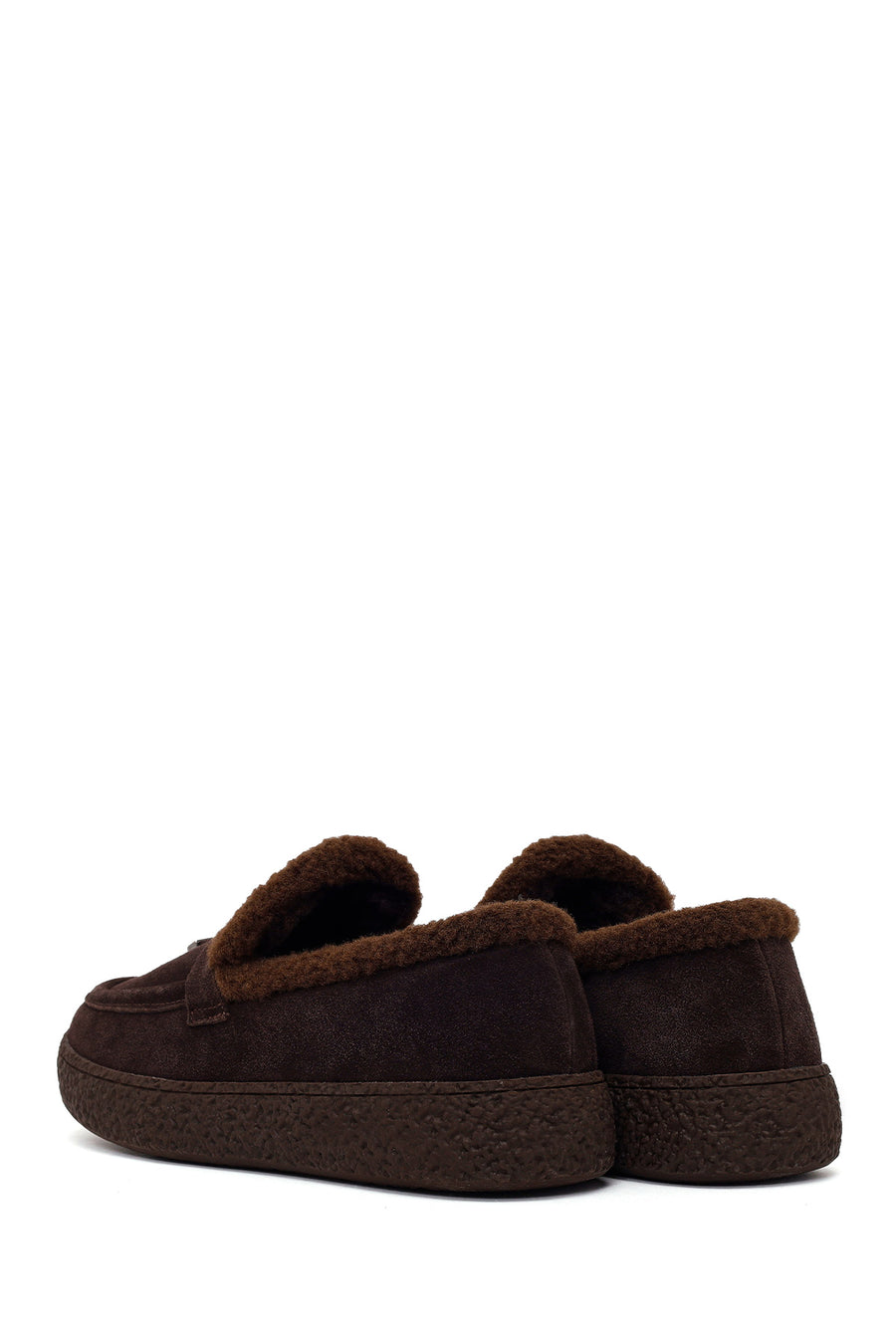 Woman Brown Buckled Thick-Soled Suede Teddy Loafer