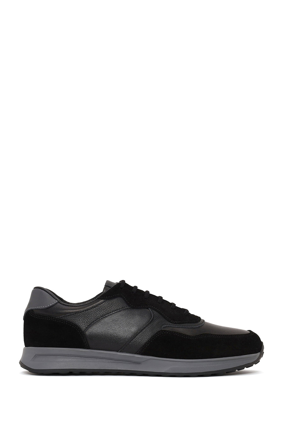 Erkek Siyah Bağcıklı Süet Deri Sneaker WM828010DV | Derimod